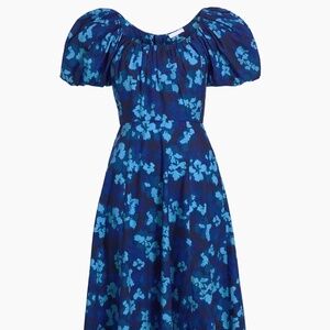 NWT Ulla Johnson vibrant blue floral midi dress size 6